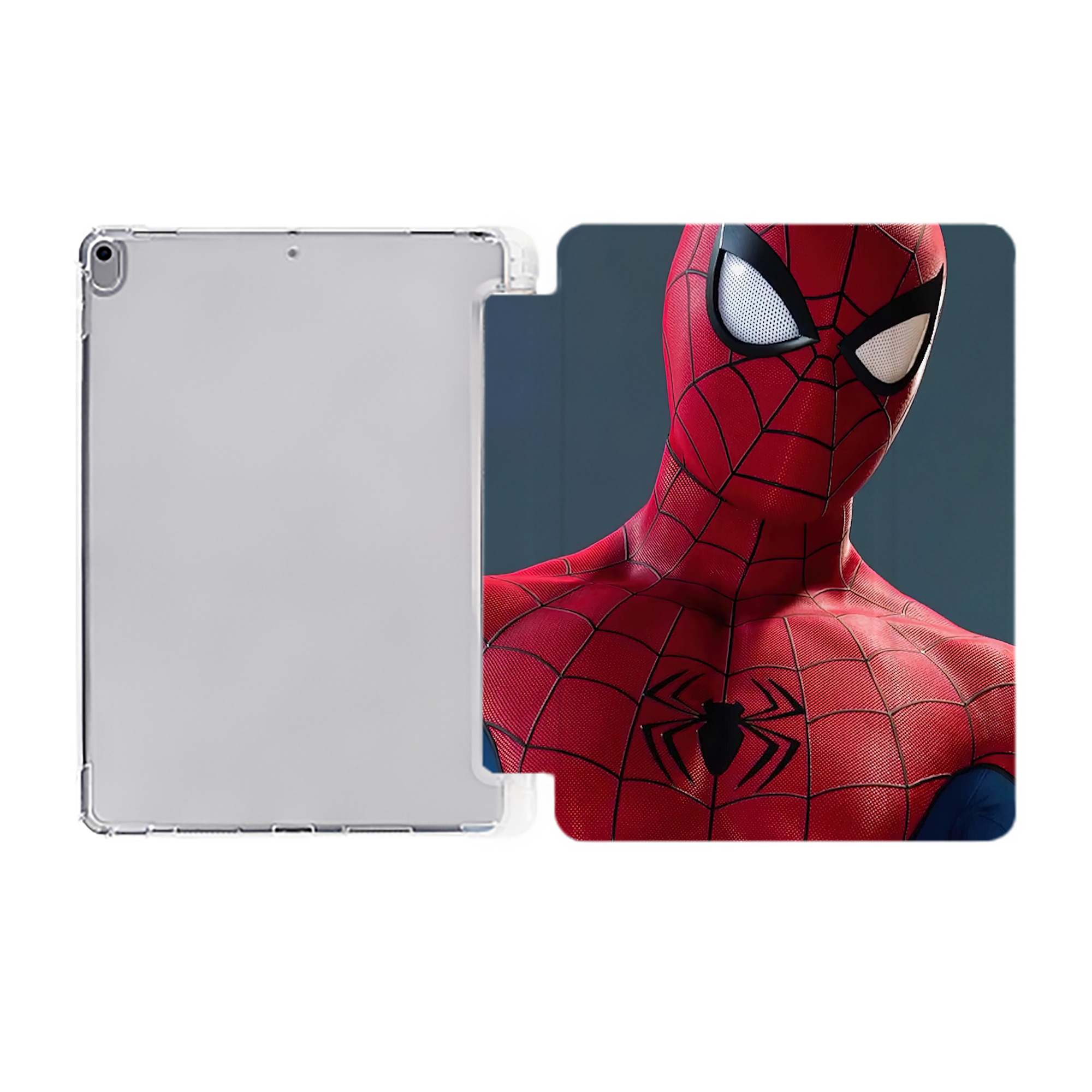（画像用） Spider Man スパイダーマン IPad ケース ペン収納付き 三つ折りスタンド PUレザー×シリコン 対応機種9.5/10.5/10.9インチ